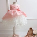 Kids and Baby Girl Pink White Layered Summer Party Dress