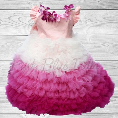 Toddler Girl Pink Ombre Dress Birthday party