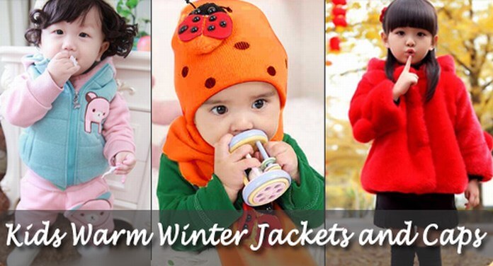 Kids Warm Winter Jackets and Caps