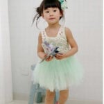 Little Girl Detachable Overlay Mint Dress