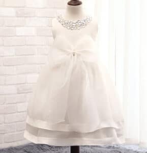 White 1st Birthday Princess Dress