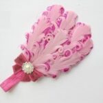 Pink Feather baby Headband
