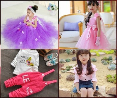 pink and blue kids wear