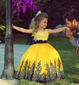 Yellow Prom Ball Gown Dress for Girls