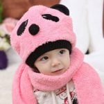 baby Panda Woolen Cap and Muffler