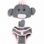 Crochet Monkey Baby Hat and Photo Props