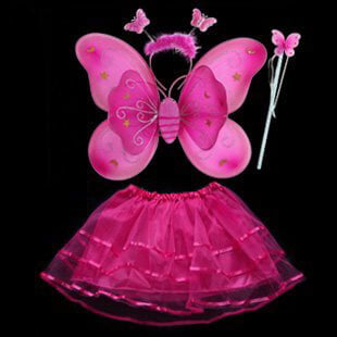 4 Piece Butterfly Wings Dress Set