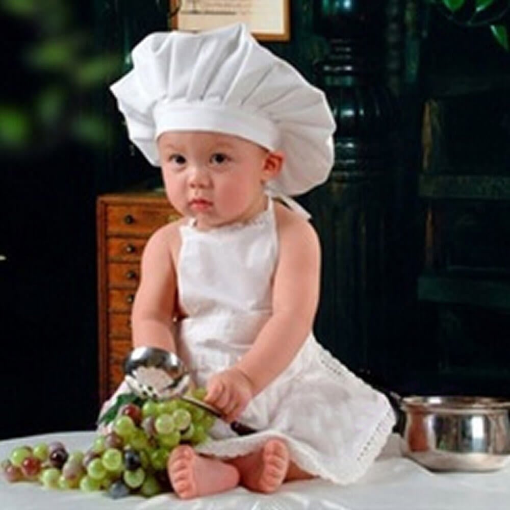 Star Dark Sky Kids Aprons Chef Hat and Sleeves Sets Reusable Children Bib for Boys Girls Toddler 