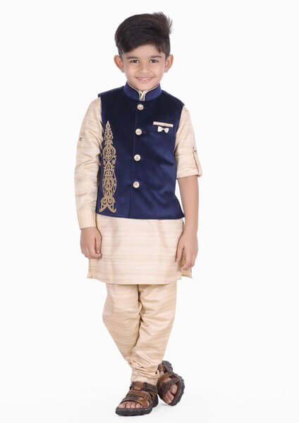 Toddler Boys Velvet Nehru Jacket