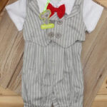 Baby Boy Waistcoat Outfit Set Romper Birthday Party Dress