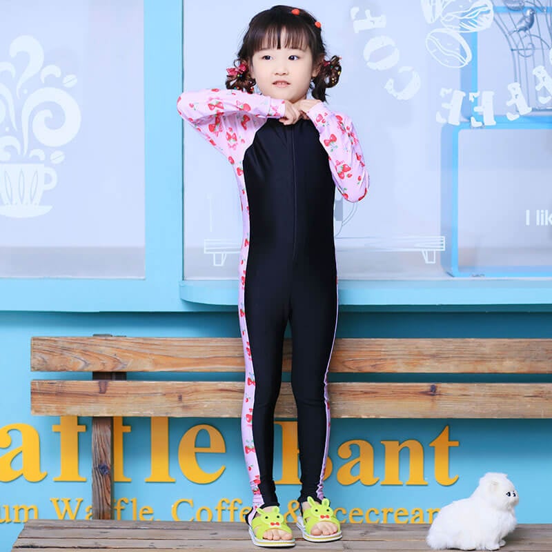 chaqlin One Piece Swimwear for Girls Push-up Outfit Swimsuit Elastic Gymnastic Unitard Underwater Fish Pattern for 5-14Y 
