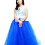 Little Princess Blue Long Evening Wedding Prom Gown Dress India