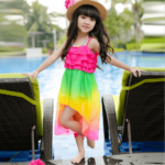  Little Girl High Low Rainbow Summer Dress India