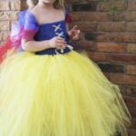 Little Princess Snow White Tutu Gown Dress Blue & Yellow