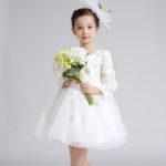  Toddler Girl White Long Sleeves First Communion Dress