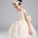 Little Miss Princess White Sleeveless Flower Girl Dress frock