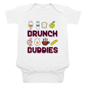 Customized Brunch Buddies Name print Newborn Baby Romper