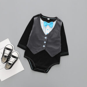 Stylish Infant Boy First Birthday Bow Tie Vest Romper, baby romper set India