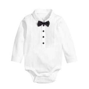 Wedding, Occasion Wear Newborn White Tuxedo One Piece Romper, Buy Baby Onesies