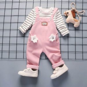 Soft Cozy Baby Pink Warm Fleece Overalls kids woolen Dungarees