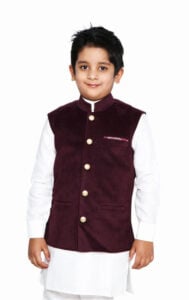 Boys Velvet Bandhgala Party Nehru Jacket Waistcoat