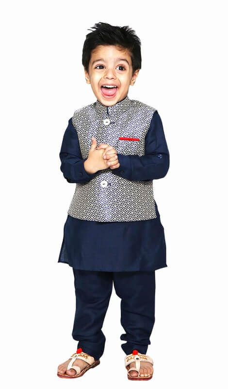 Kids Kurta Pajama with Jacket For Wedding 