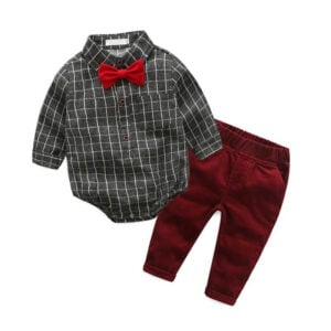 Infant Baby Boys First Birthday 3 piece Onesie Outfit Set