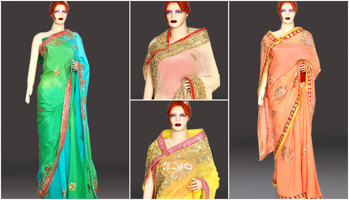 Designer Indian Wedding Sarees, Rajasthani Gota Work sarees