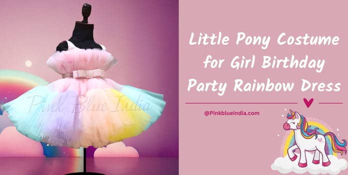 Little Pony Costume for Girl Birthday Party Rainbow Dress