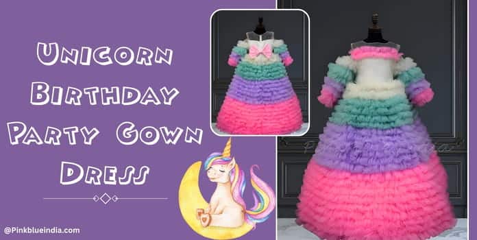 Unicorn Birthday Party Gown Dress