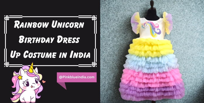Rainbow Unicorn Birthday Dress Up Costume in India