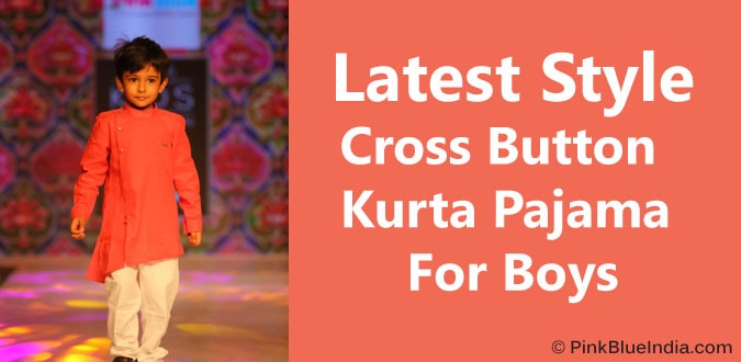 Cross Button Style Kurta Pajama For Boys