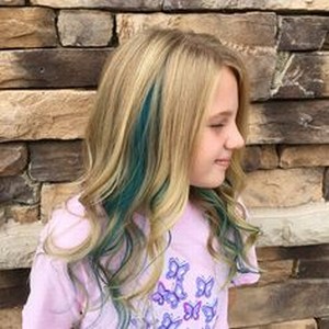 Baby Girl Coloured Streaked Hair styles