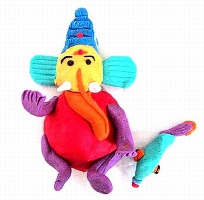 Ganesha Made With Play Dough - children