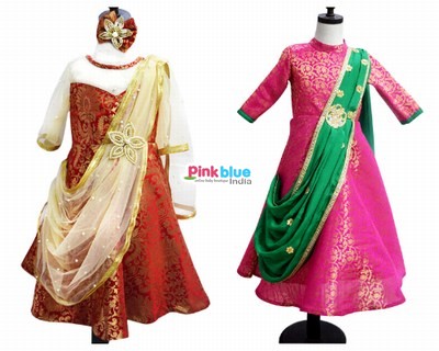 Girls Indo Western Dress for Diwali, Kids Gowns