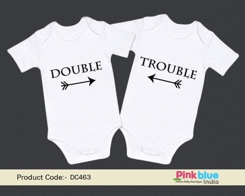 Funny Twin Baby Clothes