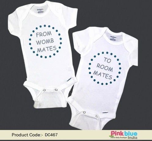 Funny Twins Baby Onesies Outfit
