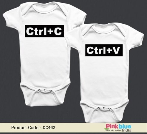 Personalised Newborn Twin Romper for Babies