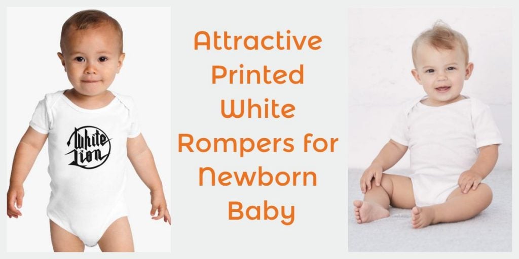White Baby Rompers - Printed white Newborn baby Onesies