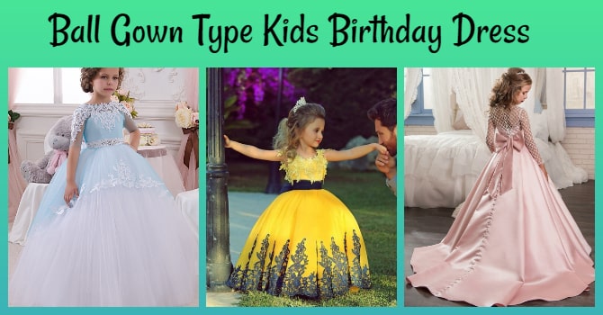 Ball Gown Type Kids Birthday Dress