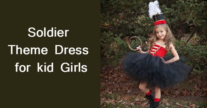 Soldier Theme Dress for Kid - Girls Soldier Fancy Dress