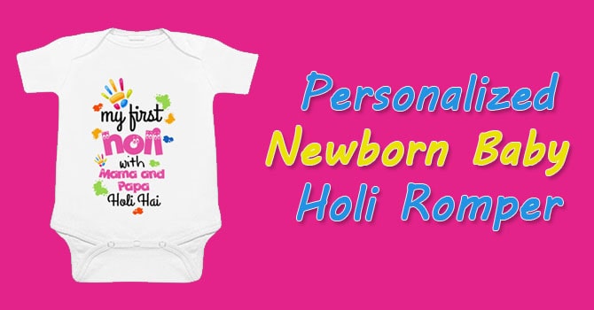 Personalized Newborn Baby Holi Romper