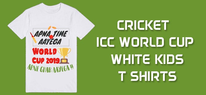 Cricket ICC World Cup 2019 White Kids T Shirts