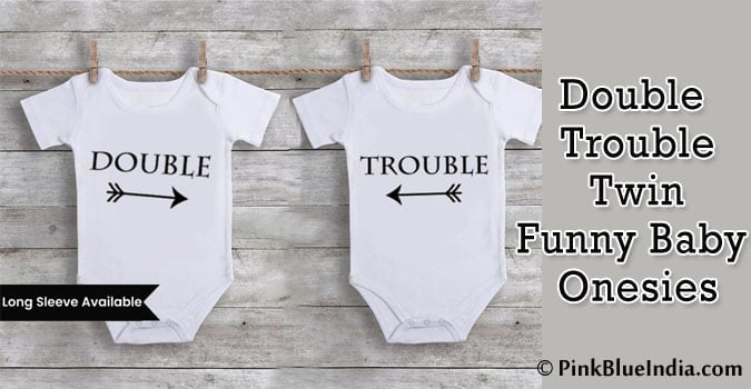 Double Trouble Twin Funny Baby Onesies