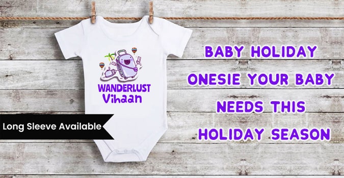 First Holiday Trip - Personalised Vacation Onesie, Baby Boy Girl Bodysuit 