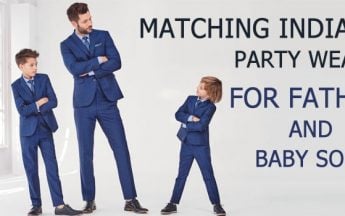 Matching Indian Party Wear for Father and Baby Son
