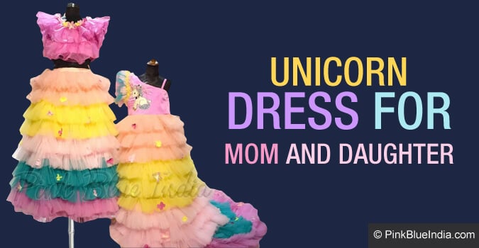 Unicorn Mom and Daughter Matching Dress