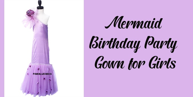 Girls Mermaid Birthday Party Gown - Fish Cut Dress