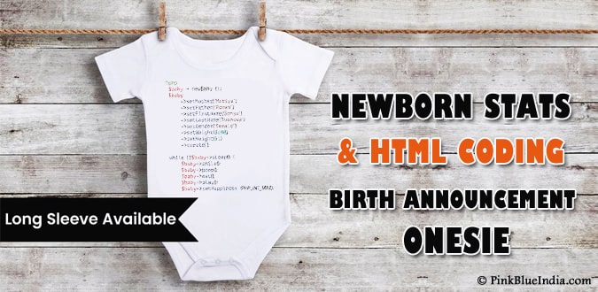 Newborn Stats Onesies, Birth announcement Onesie, Programming, Html Coding Baby Onesie