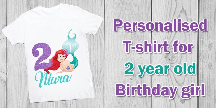 Personalised 2 year old Birthday Girl T-shirt, second birthday t shirt